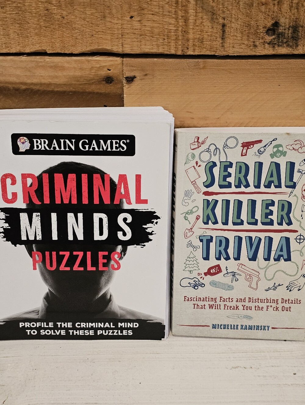 True Crime Book Set Of 2 - "Criminal Minds Puzzles" & "Serial Killer Trivia"